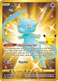 Celebrations - Mew (Secret) #025/025 (Secret Rare) - Holofoil