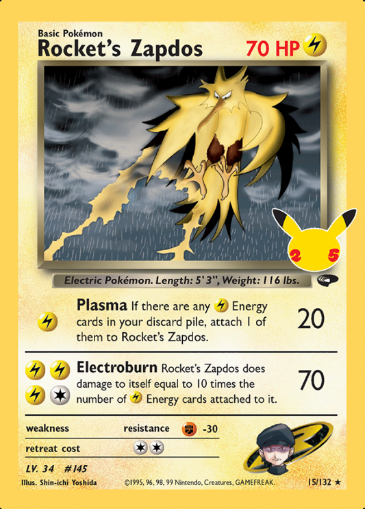 15/132 Rocket's Zapdos Celebrations