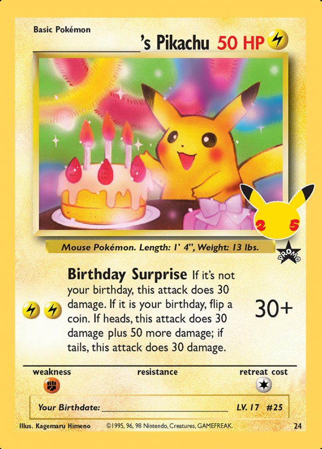 24 _____'s Pikachu Celebrations