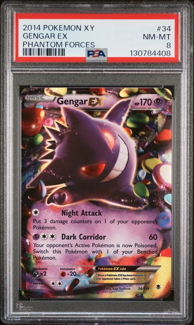 Gengar EX 34/119 - PSA 8