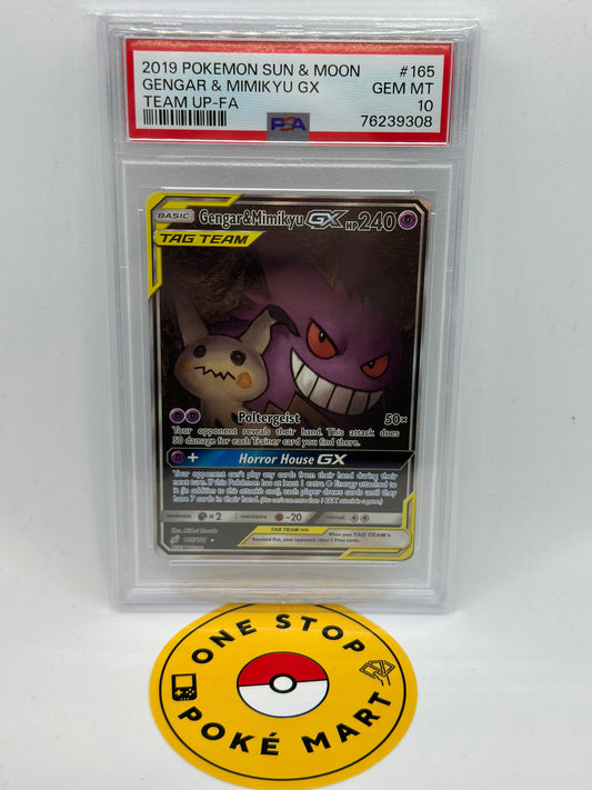 2019 Pokémon Team Up Gengar & Mimikyu #165 PSA 10