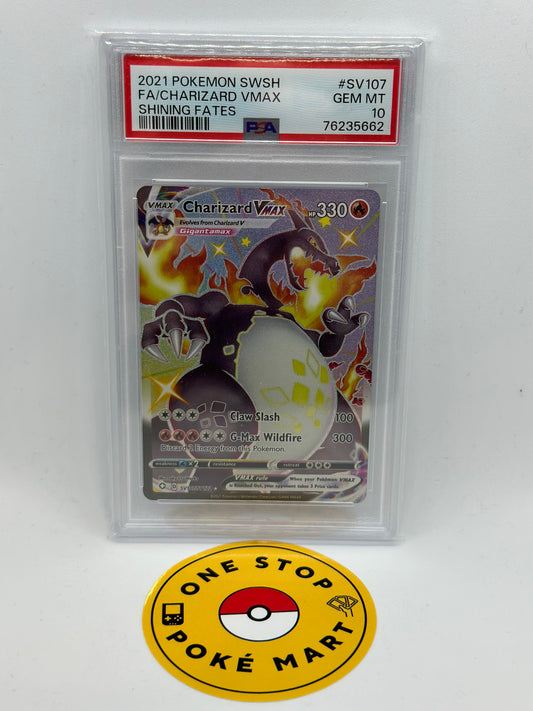 2021 Pokémon Charizard VMax Shining Fates #SV107 PSA 10