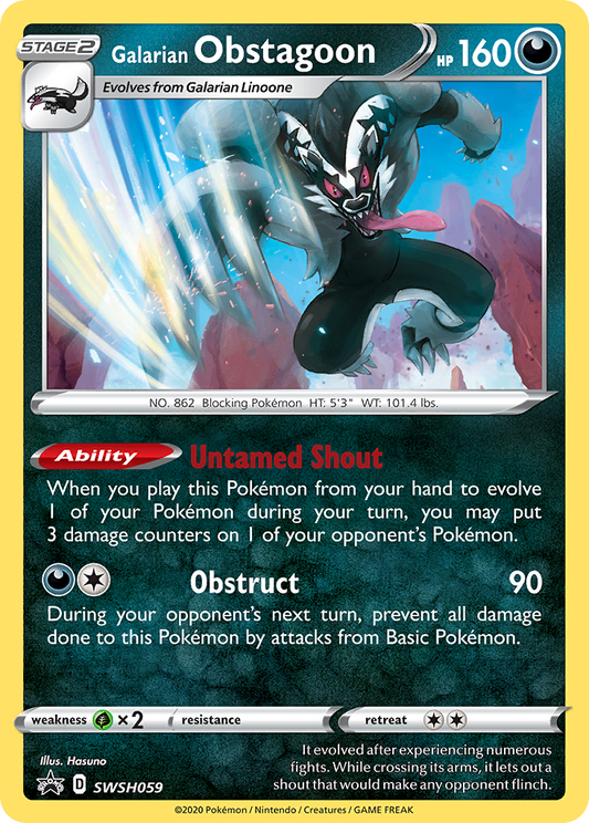 SWSH059 Galarian Obstagoon
